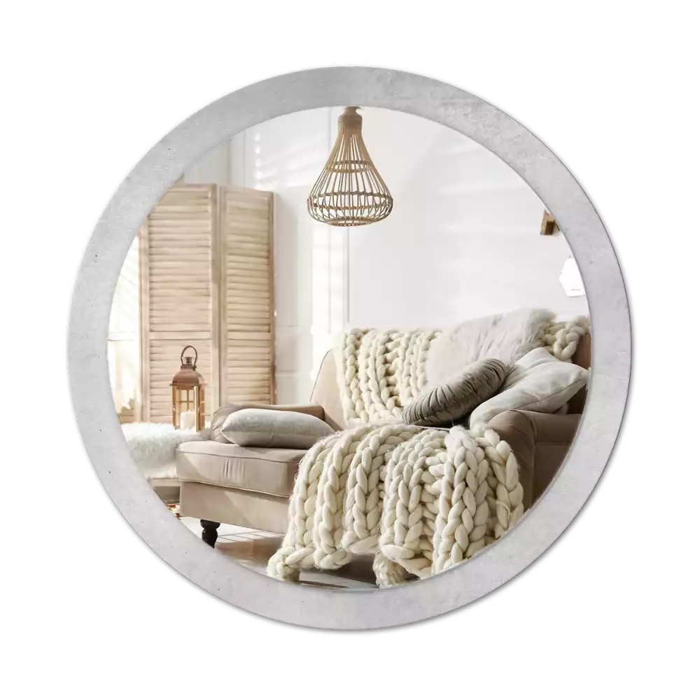 Oglindă cu decor rotundă Textură beton