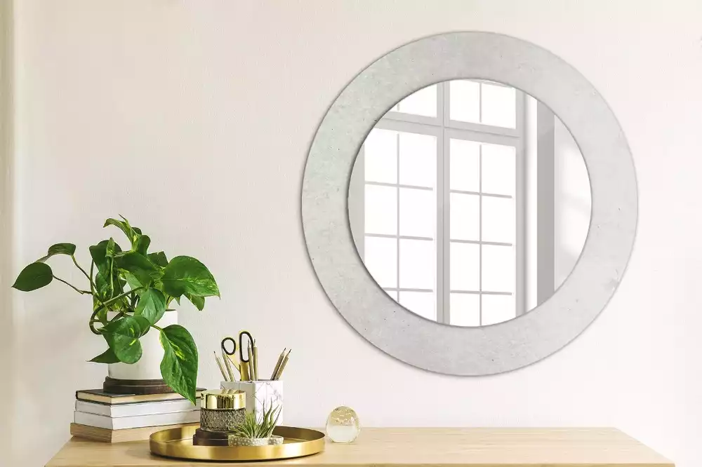 Oglindă cu decor rotundă Textură beton