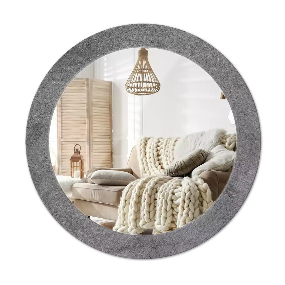 Oglindă rotundă imprimată Textură de beton