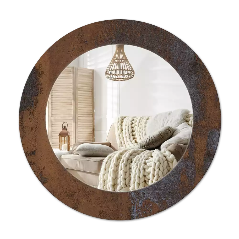 Oglindă cu decor rotundă Metal rustic