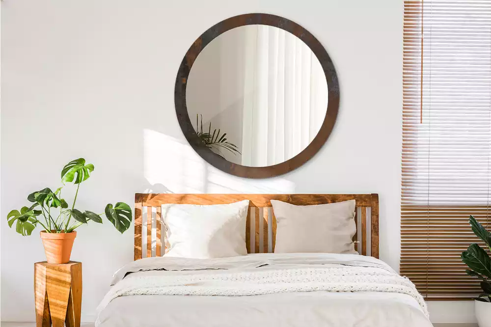 Oglindă cu decor rotundă Metal rustic