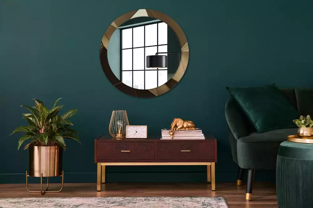 Oglindă cu decor rotundă Abstracție modernă