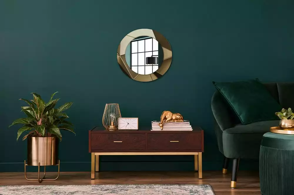 Oglindă cu decor rotundă Abstracție modernă