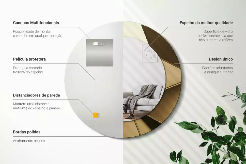 Oglindă cu decor rotundă Abstracție modernă