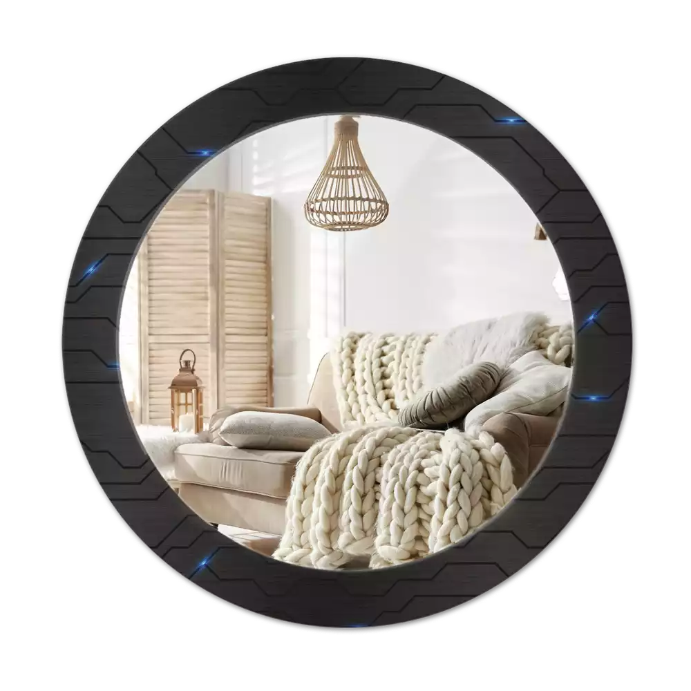 Oglindă cu decor rotundă Abstracție futuristă