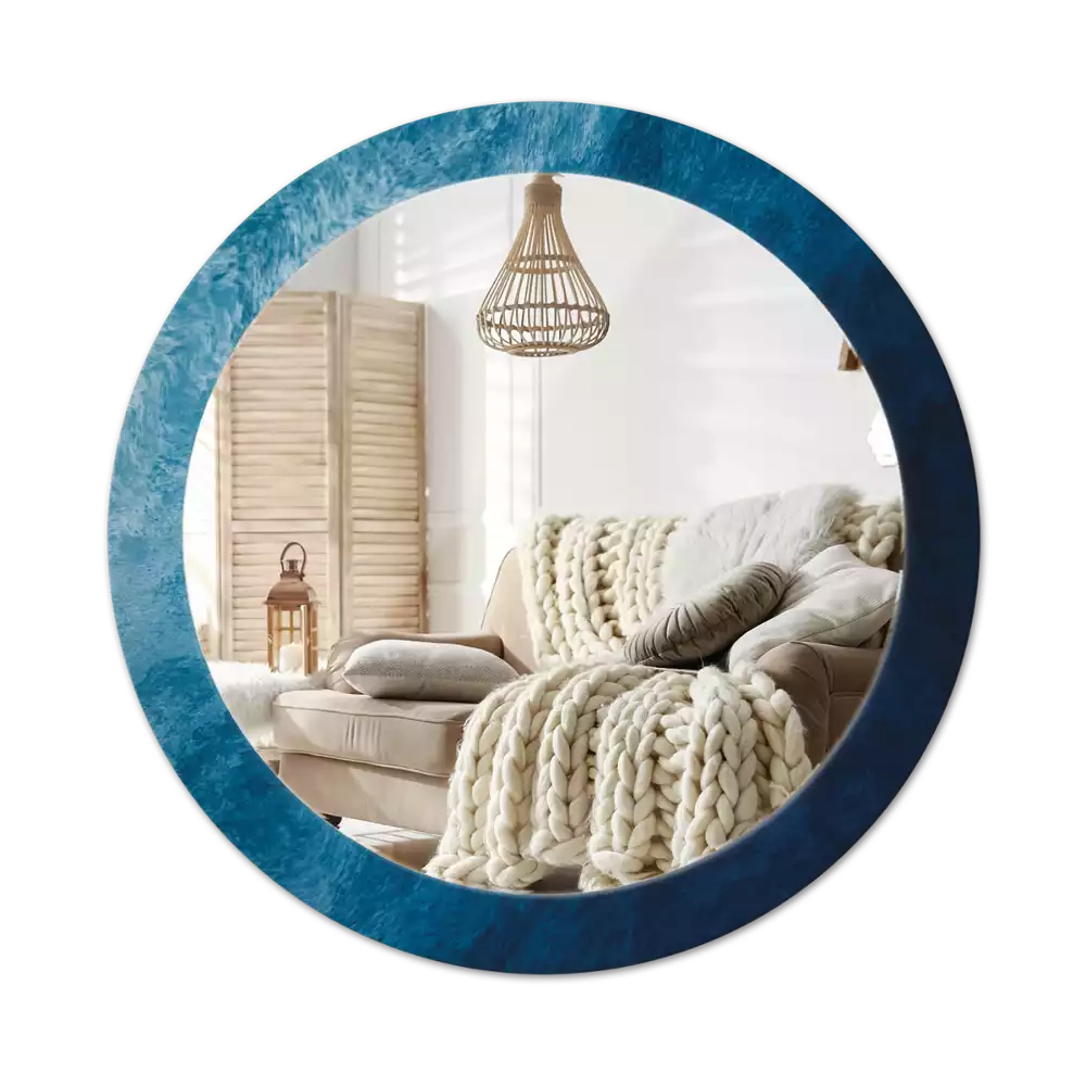 Oglindă rotundă ramă cu imprimeu Artă abstractă