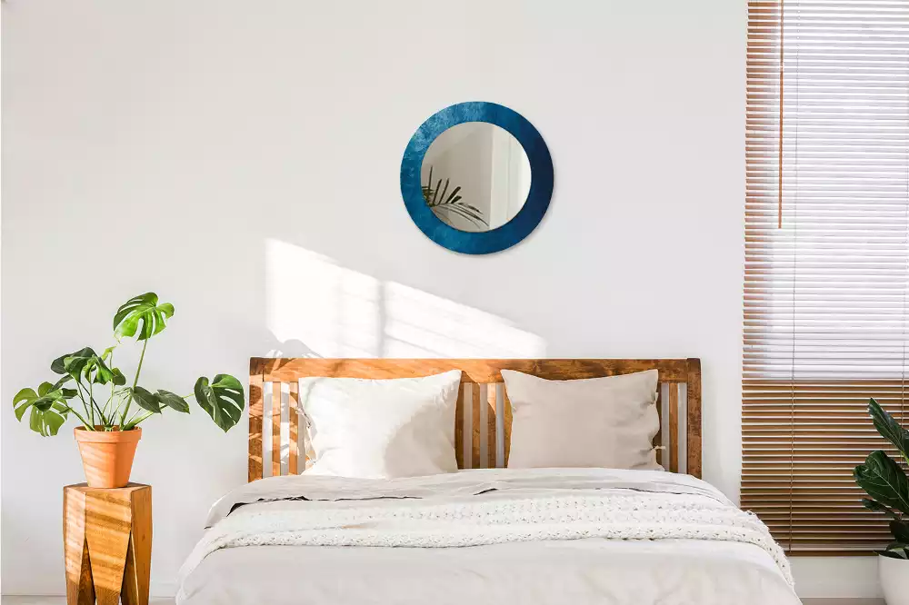 Oglindă rotundă ramă cu imprimeu Artă abstractă