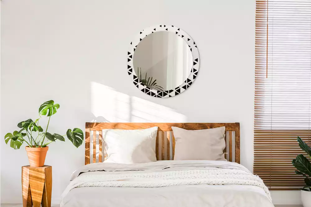 Oglindă rotundă imprimată Abstracție geometrică