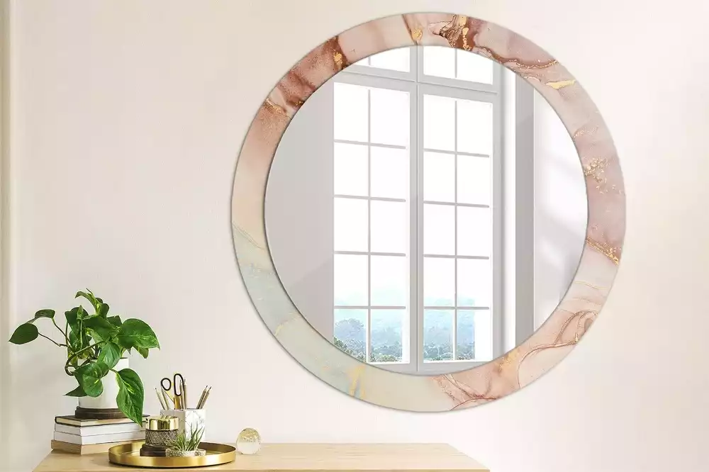 Oglindă cu decor rotundă Lichid abstract