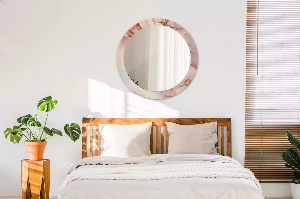 Oglindă cu decor rotundă Lichid abstract