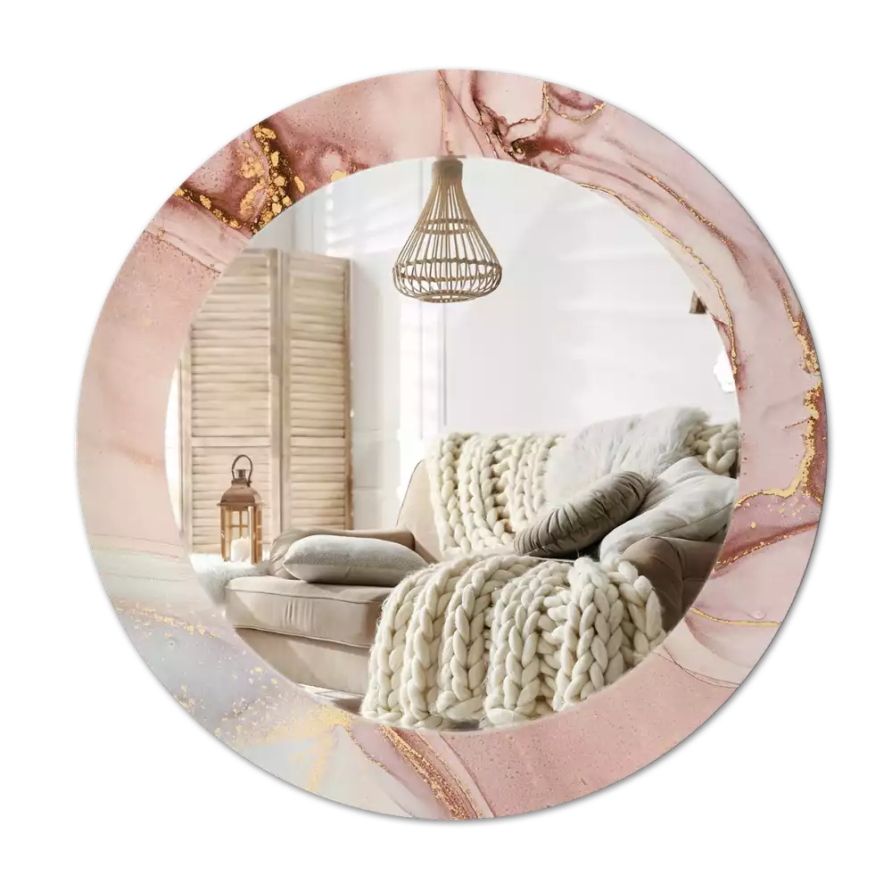 Oglindă cu decor rotundă Lichid abstract