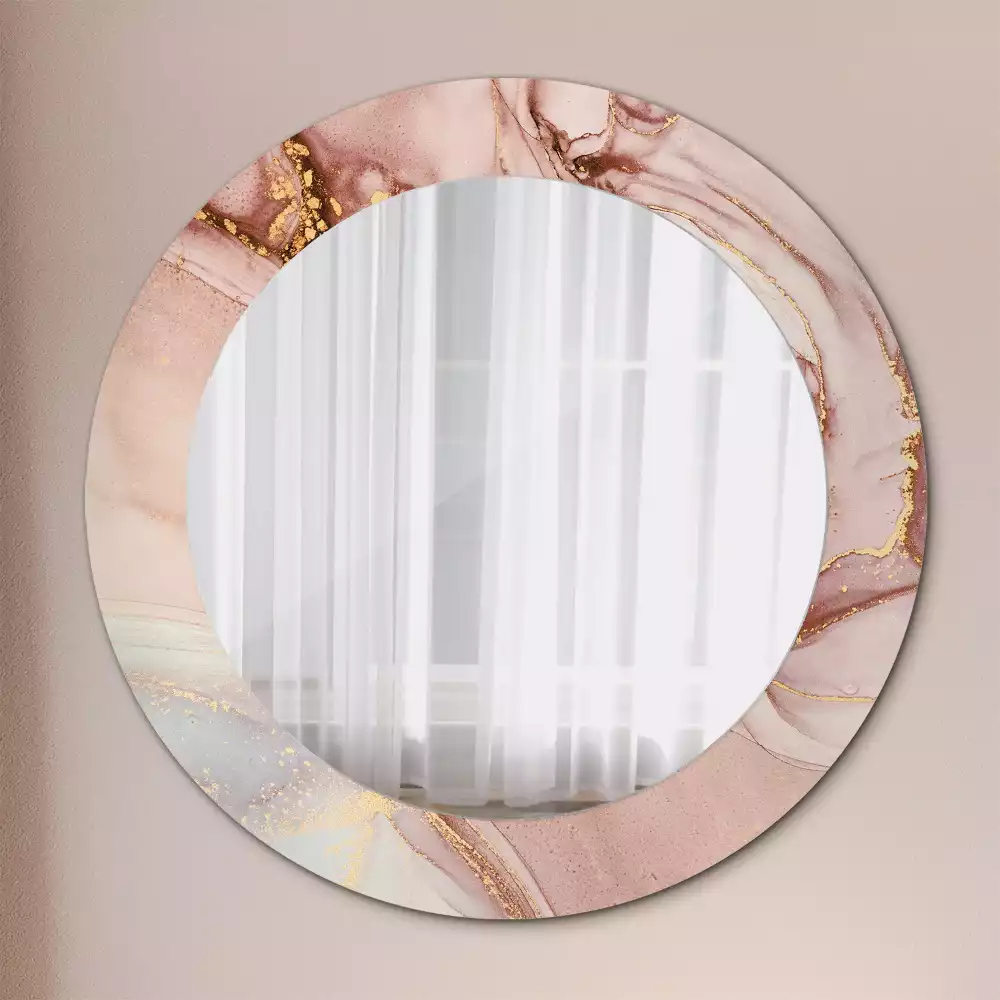 Oglindă cu decor rotundă Lichid abstract