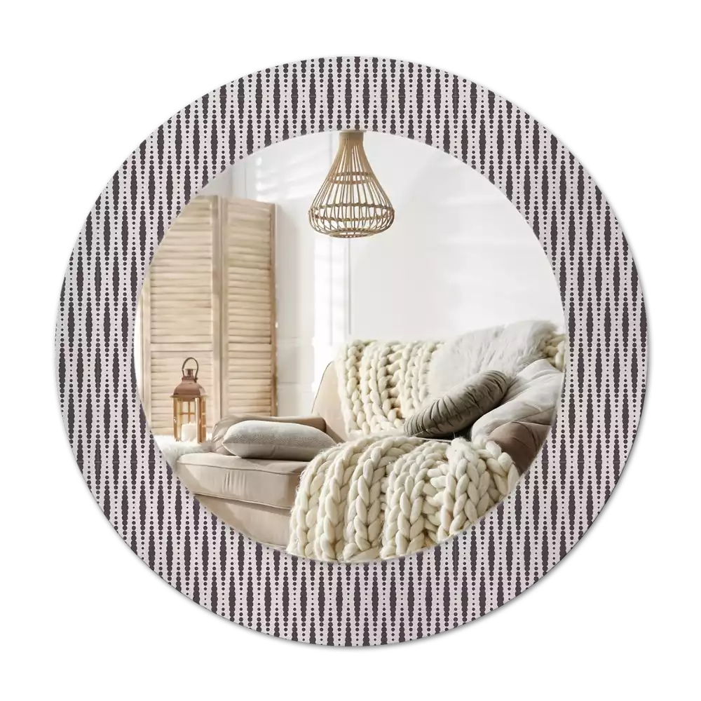 Oglindă cu decor rotundă Model geometric cu puncte