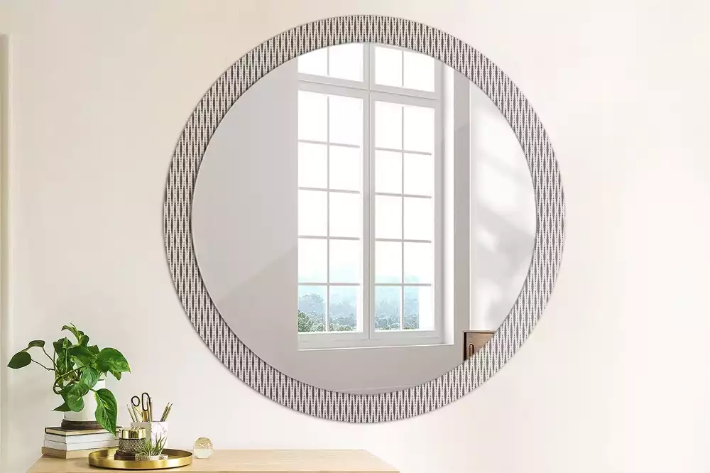 Oglindă cu decor rotundă Model geometric cu puncte