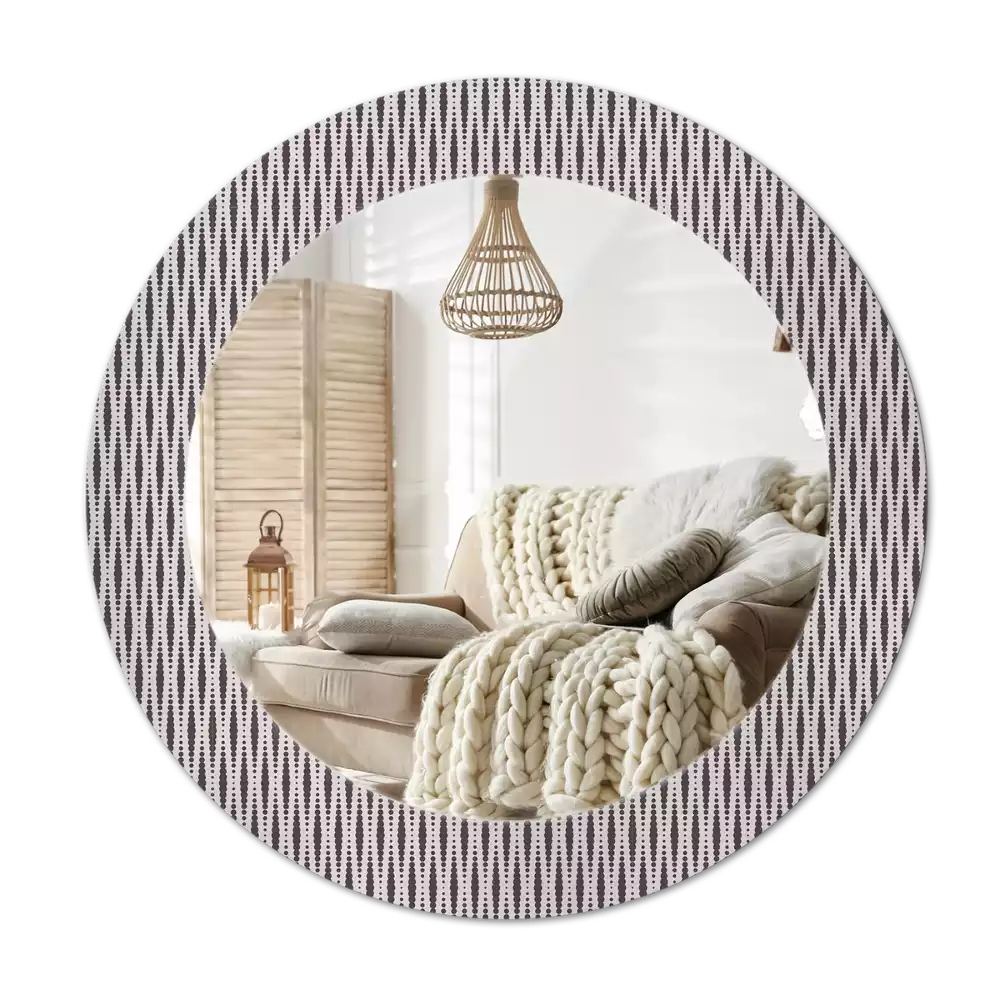 Oglindă cu decor rotundă Model geometric cu puncte