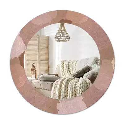 Oglindă rotundă ramă cu imprimeu Compoziție cu trandafiri