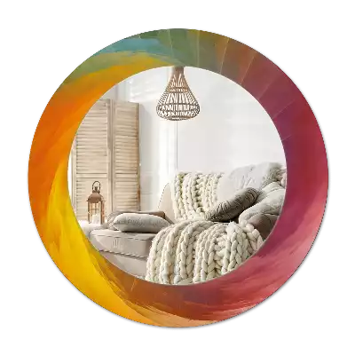 Oglindă cu decor rotundă Paletă de culori