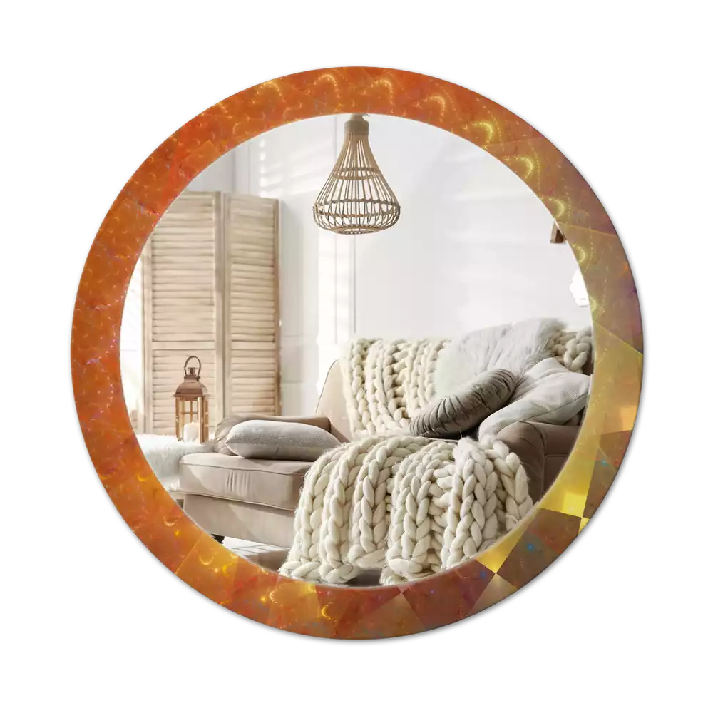 Oglindă rotundă imprimată Spirală abstractă