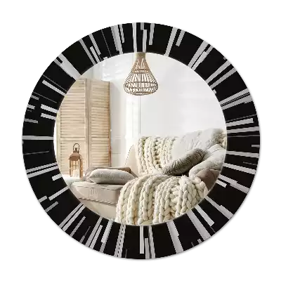 Oglindă rotundă ramă cu imprimeu Compoziție radiantă