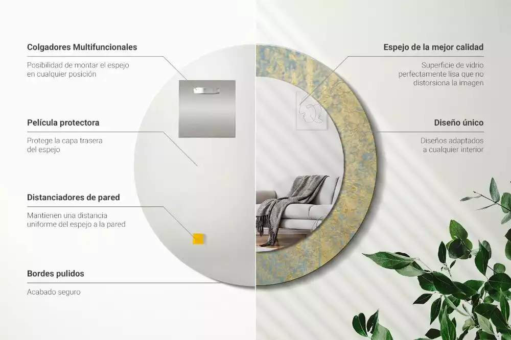 Oglindă rotundă imprimată Model loft