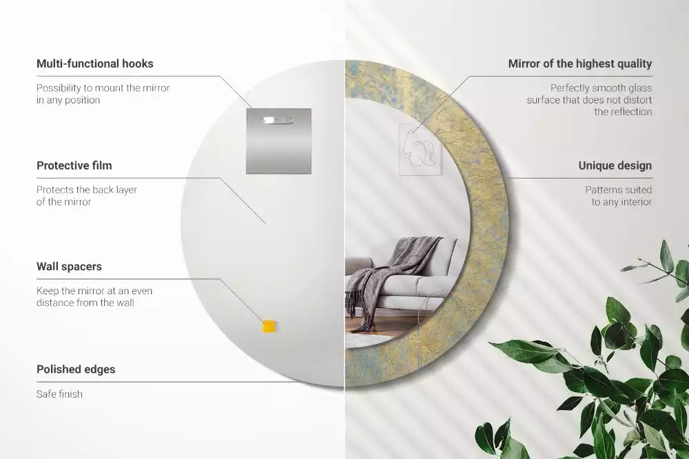 Oglindă rotundă imprimată Model loft