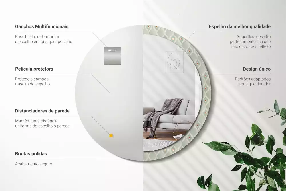 Oglindă cu decor rotundă Model vintage clasic