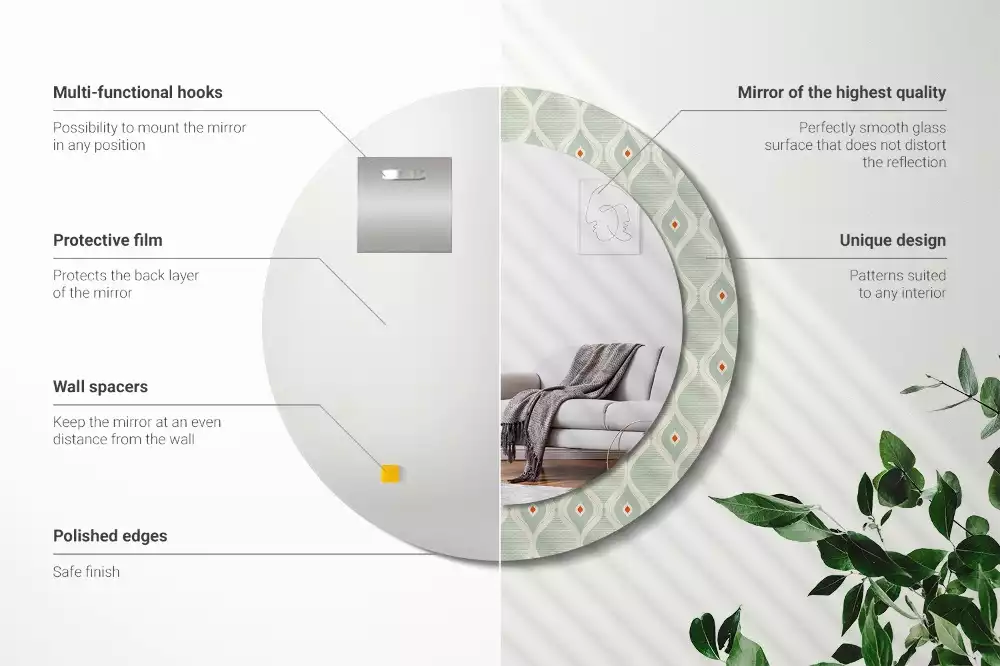 Oglindă cu decor rotundă Model vintage clasic