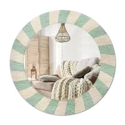 Oglindă rotundă imprimată Model retro pastel
