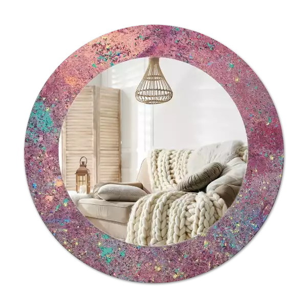 Oglindă rotundă imprimată Festivalul culorilor