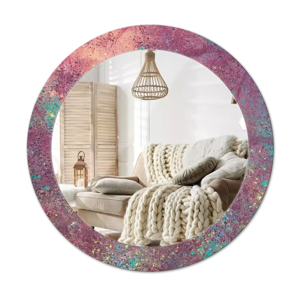 Oglindă rotundă imprimată Festivalul culorilor