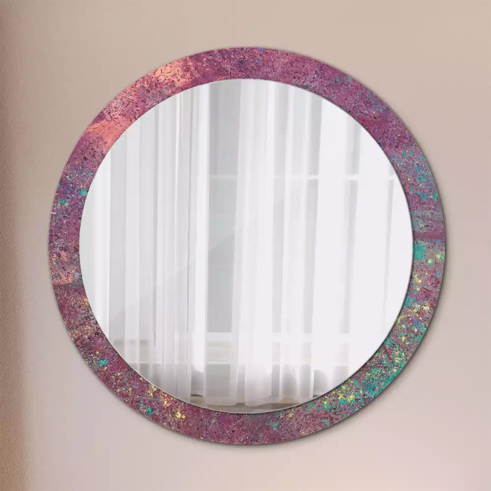 Oglindă rotundă imprimată Festivalul culorilor