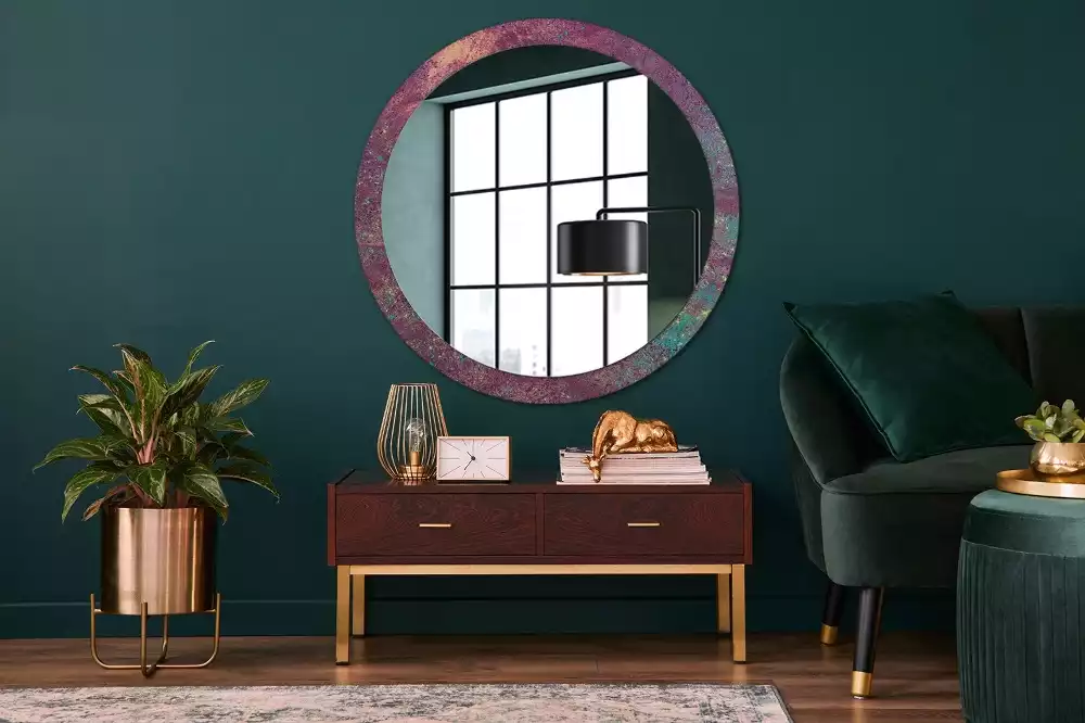 Oglindă rotundă imprimată Festivalul culorilor