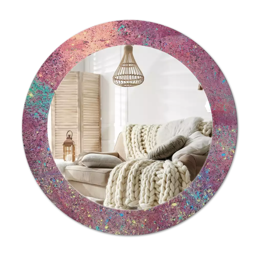 Oglindă rotundă imprimată Festivalul culorilor