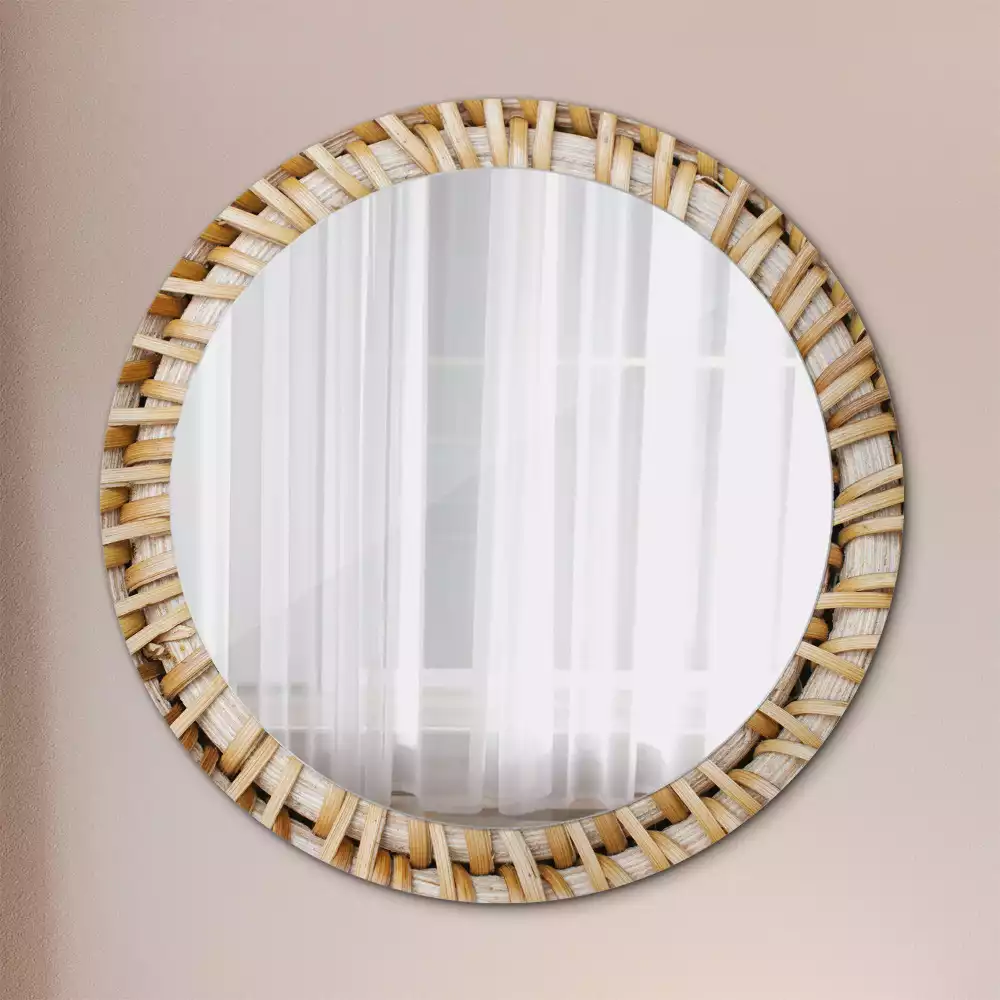 Oglindă rotundă imprimată Împletitură