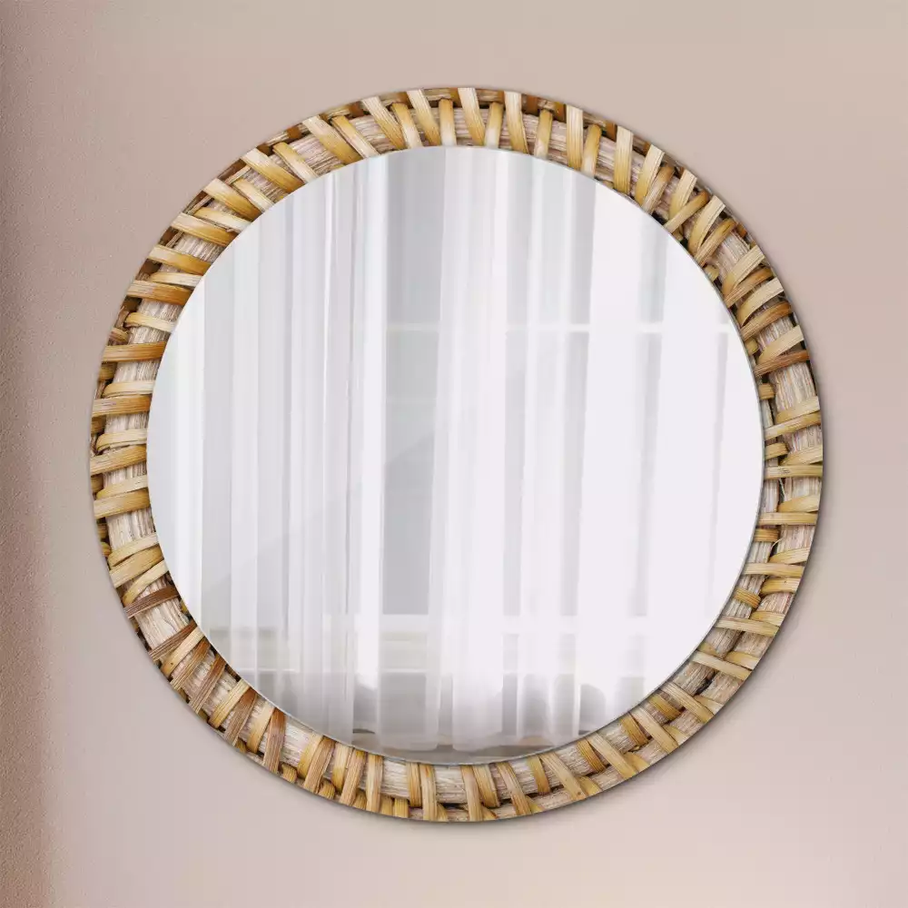 Oglindă rotundă imprimată Împletitură