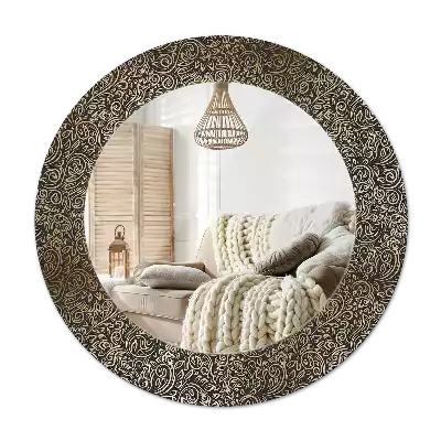 Oglindă cu decor rotundă Ornament floral