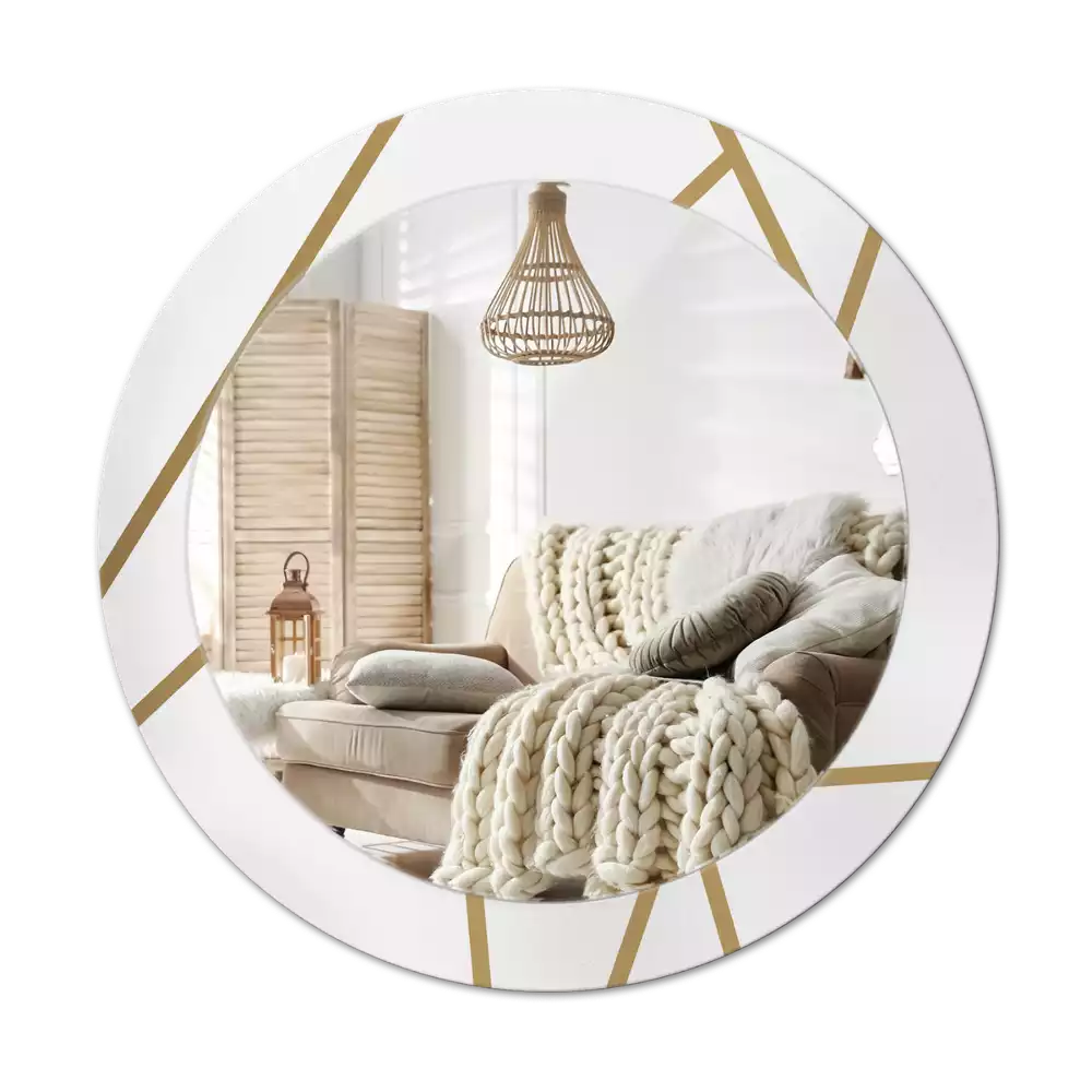 Oglindă rotundă imprimată Compoziție liniară