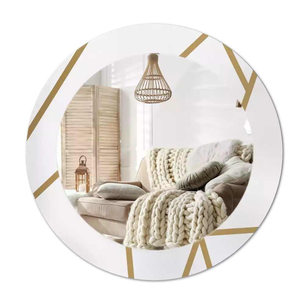 Oglindă rotundă imprimată Compoziție liniară