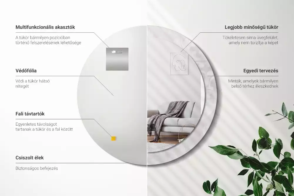 Oglindă cu decor rotundă Textură rococo