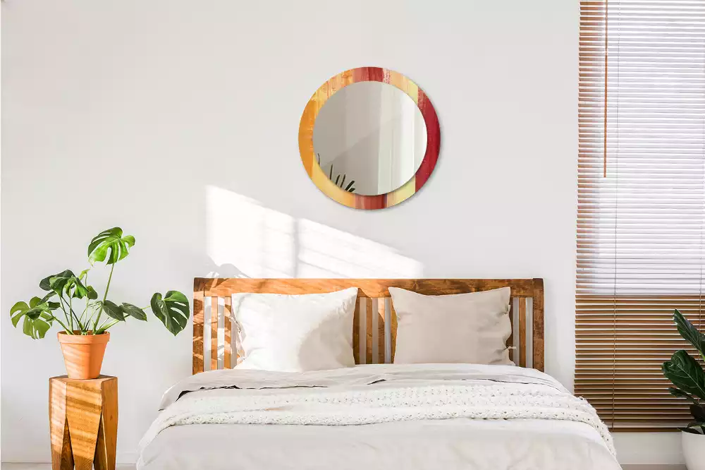 Oglindă rotundă imprimată Pictură abstractă