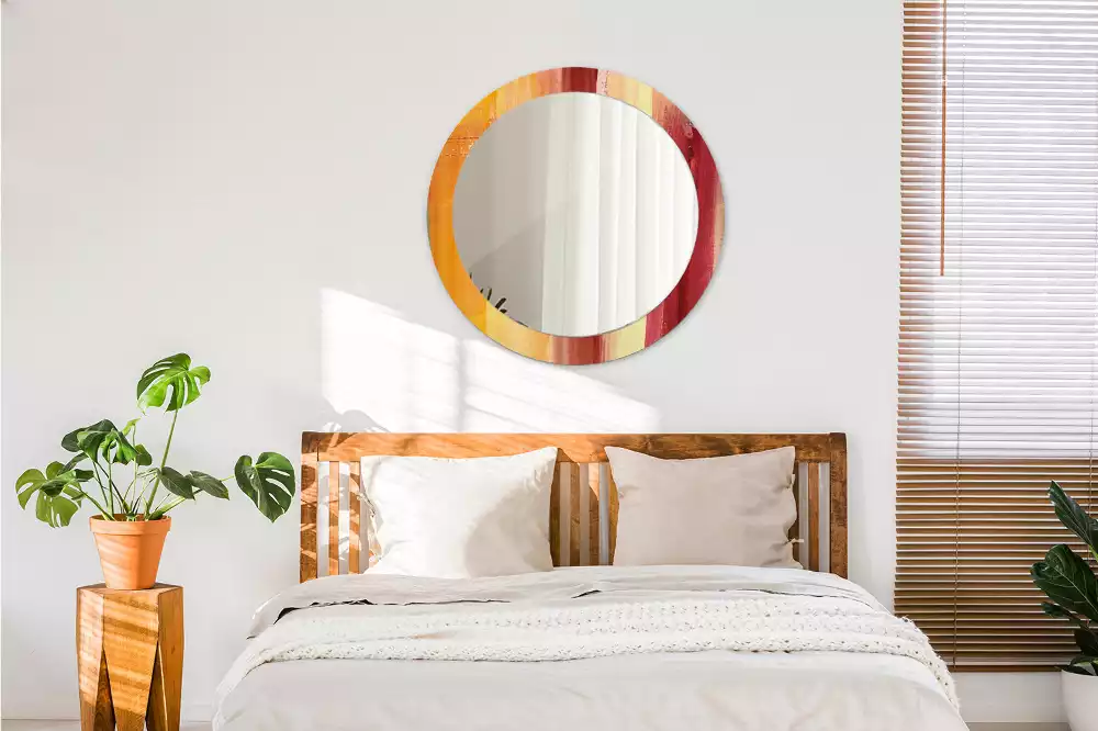 Oglindă rotundă imprimată Pictură abstractă