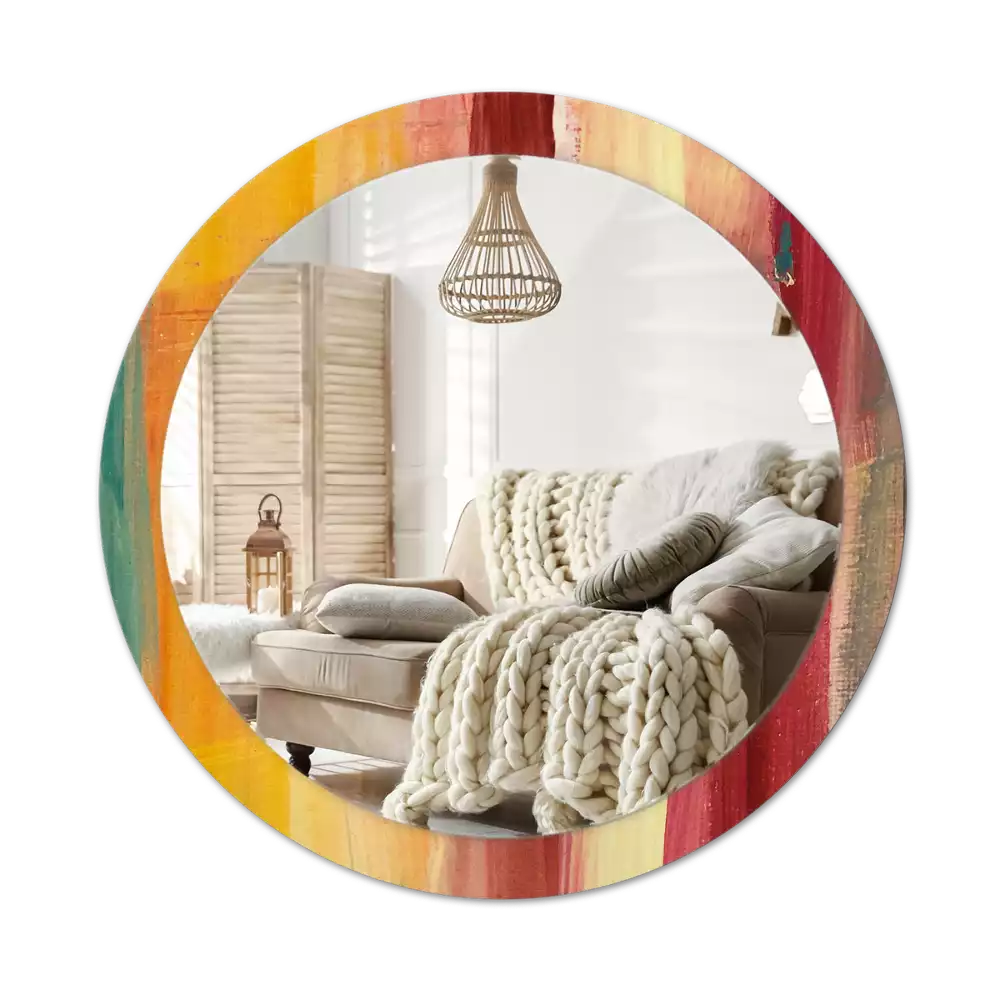 Oglindă rotundă imprimată Pictură abstractă