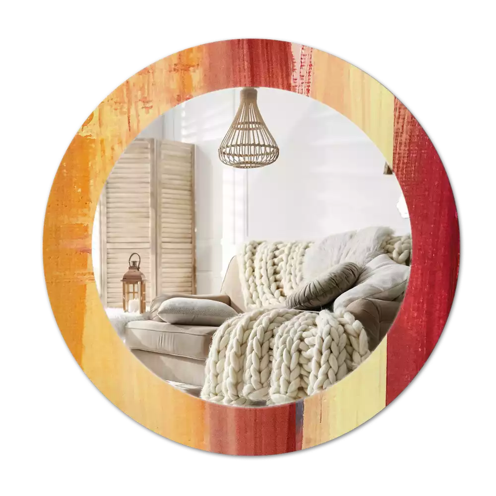 Oglindă rotundă imprimată Pictură abstractă