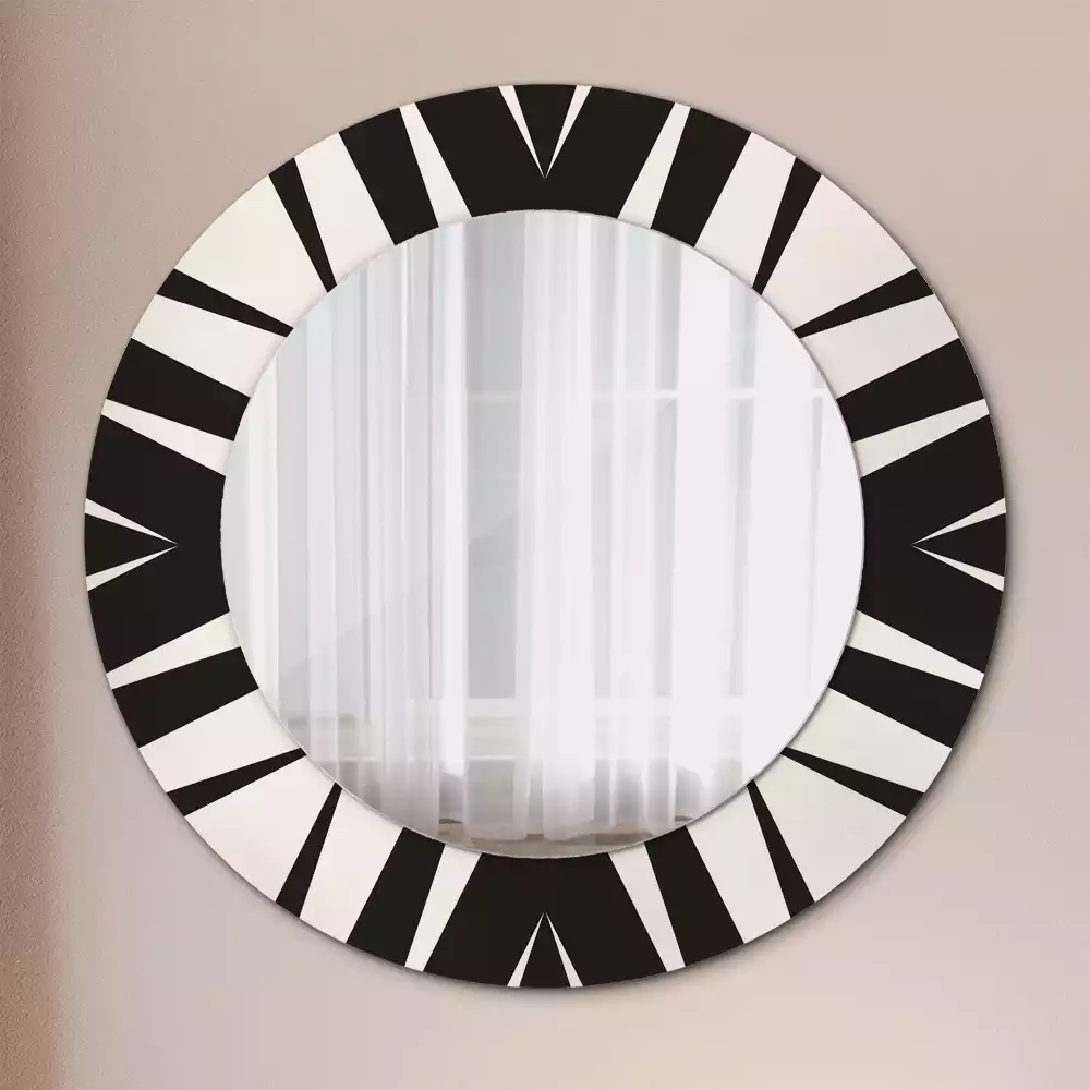 Oglindă rotundă imprimată Geometrie abstractă
