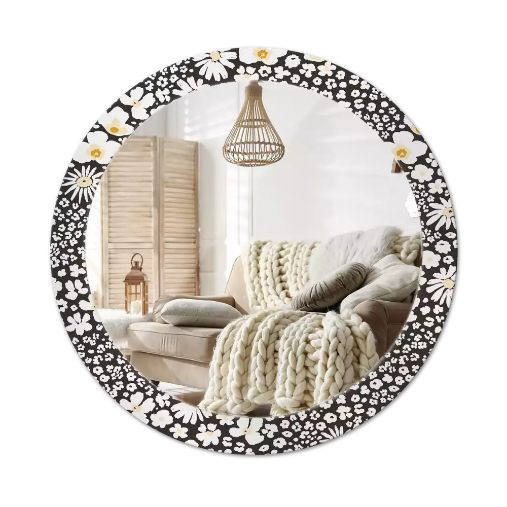 Oglindă rotundă ramă cu imprimeu Margarete