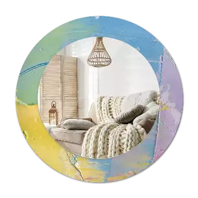 Oglindă cu decor rotundă Textură vopsea în ulei