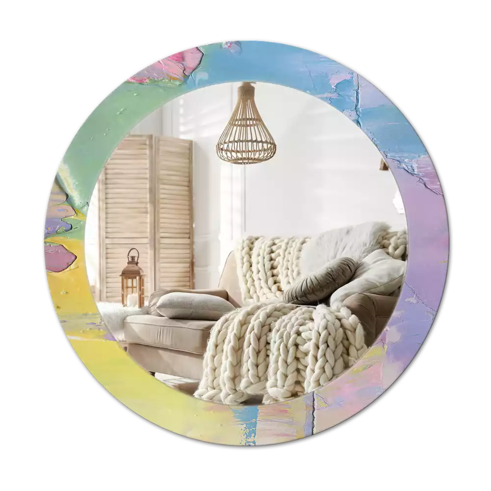 Oglindă cu decor rotundă Textură vopsea în ulei