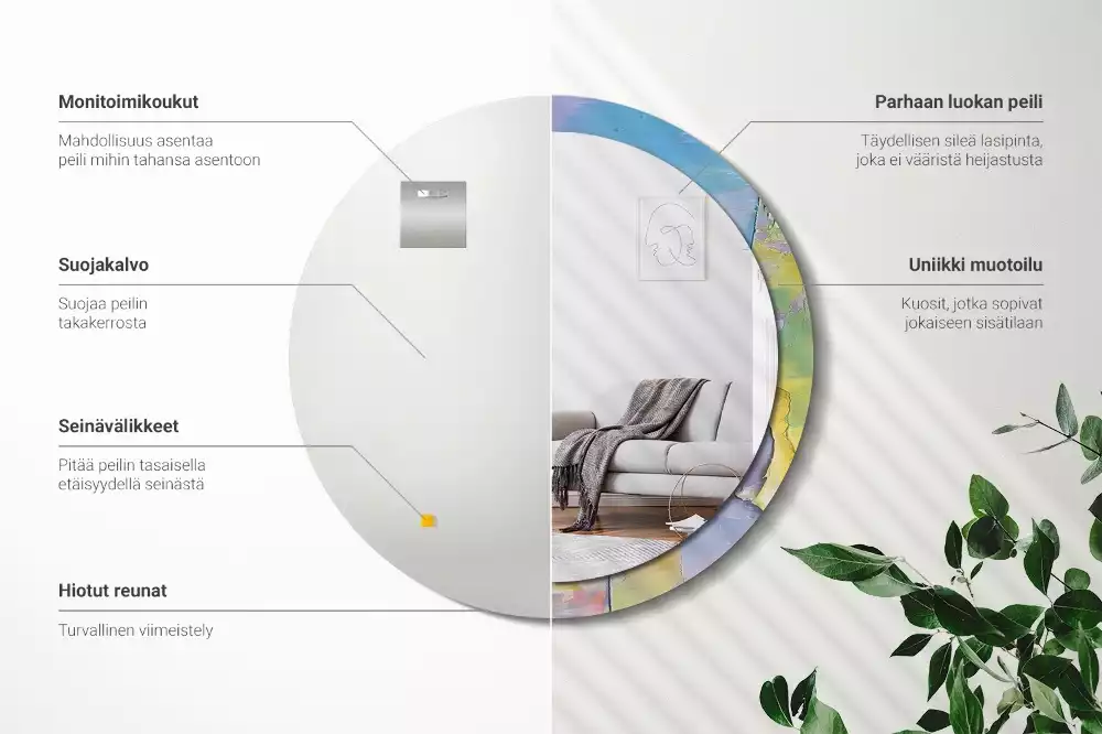 Oglindă cu decor rotundă Textură vopsea în ulei