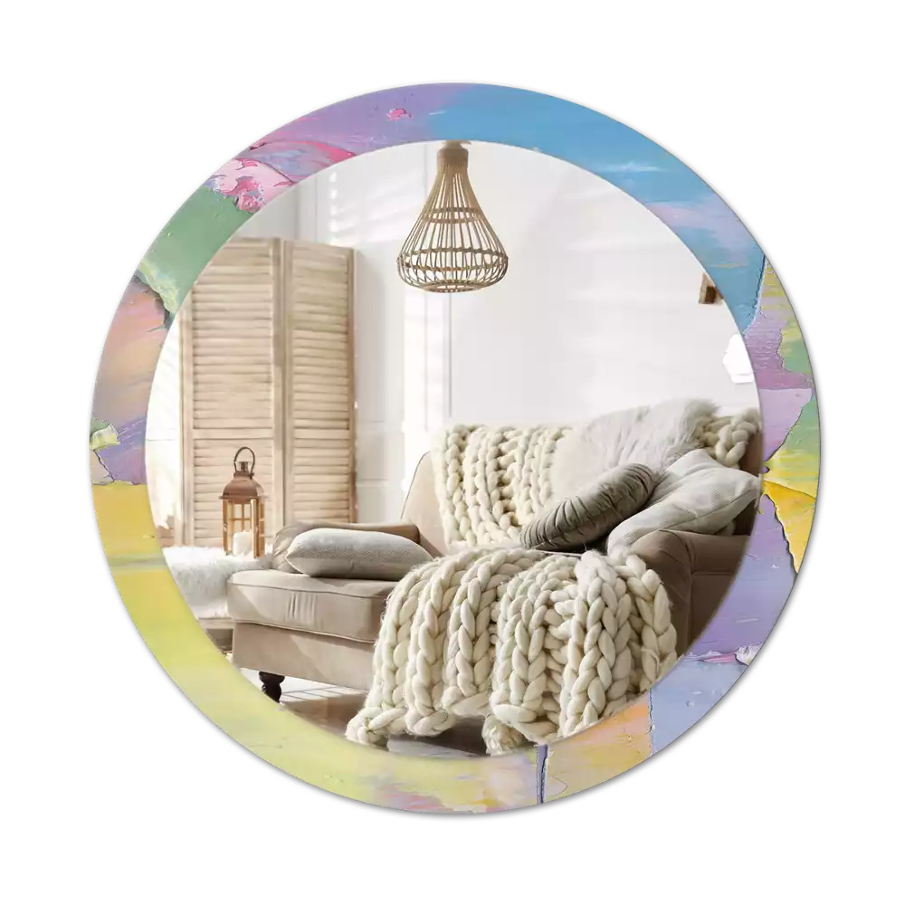 Oglindă cu decor rotundă Textură vopsea în ulei