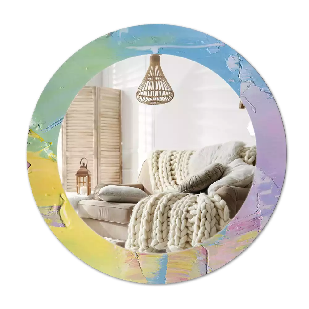Oglindă cu decor rotundă Textură vopsea în ulei